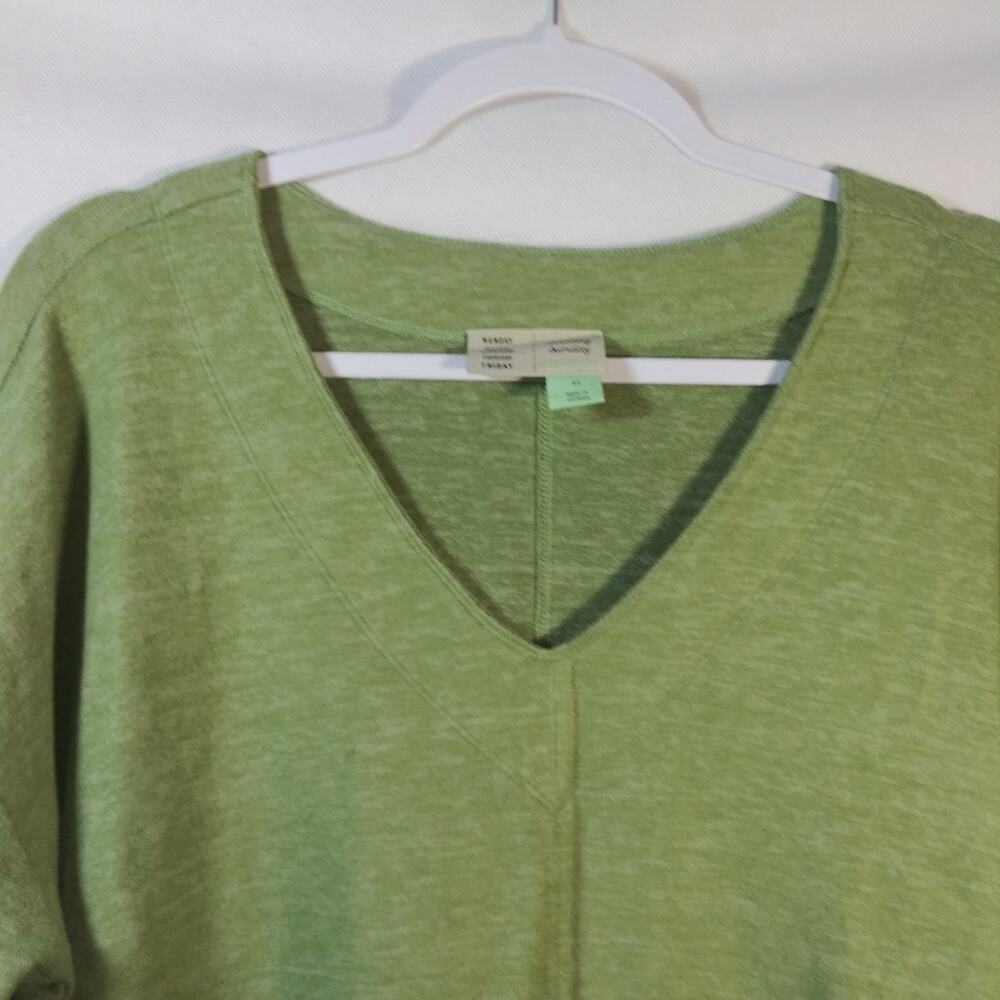 Anthropologie Saturday Sunday Georgie V-Neck Top Green Soft Size XS - Picture 3 of 8